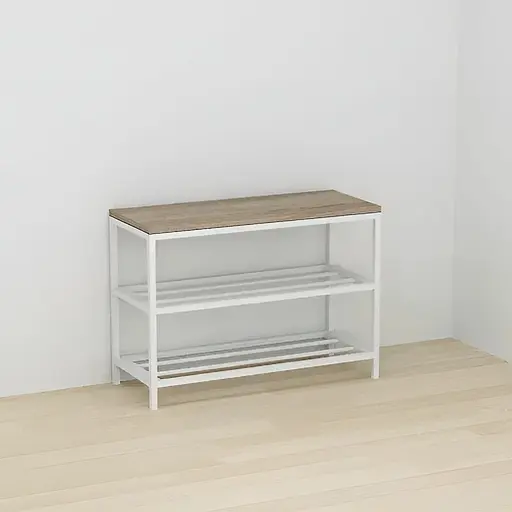 Банкетка універсальна Ferrum-decor Слайм 45x63x26 білий ДСП Дуб Сонома Трюфель 16мм (FRD-104078)