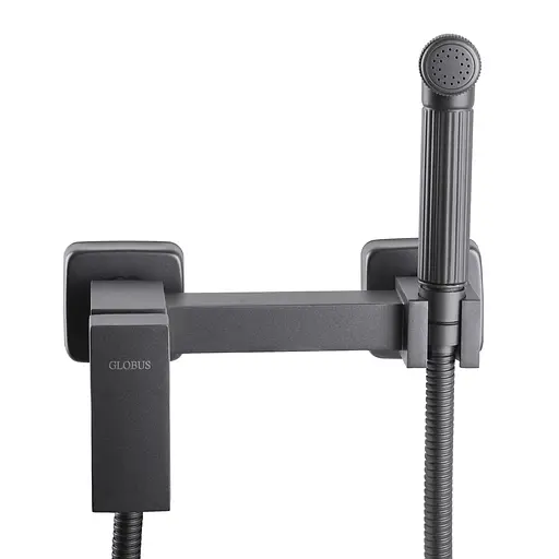 Змішувач для гігієнічного душу зовнішнього монтажу 150 мм Globus Lux GLN-5-106MIX-graphite, Графит - фото 2