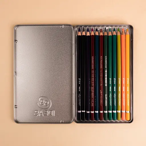 Набор карандашей акварельных 99IDEAS "Aqua Expert" 12 цветов, Complex Set, металлическая коробка, 99AE-12CMPL - фото 4