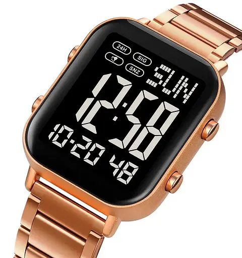 Чоловічий наручний годинник Skmei 2259 (Рожеве золото з чорним) - фото 2