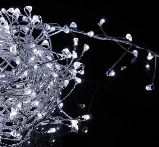 Світлодіодна дротяна гірлянда Крапелька роси OK Led Їжачок 2.5 м 50 Led Батарейки Cool White - фото 2
