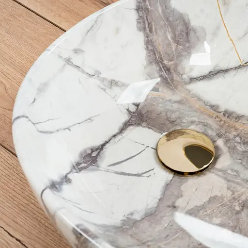 Умивальник Rea Greta 65 Thunder Shiny накладний мармур REA-U6500, Мармур - фото 5