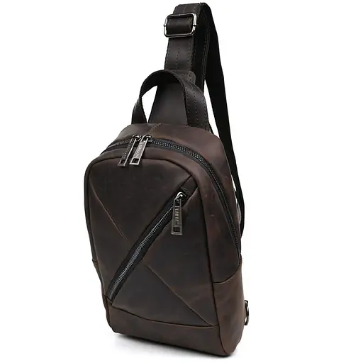 Рюкзак слинг кожаный с карманами TARWA 29х17х8 см sum0028240 - фото 1