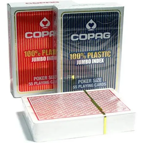 Карти гральні Cartamundi Copag 100% Plastic Jumbo Index (red blue) (344b)