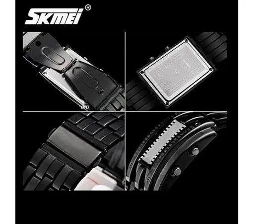 Уникальные бинарные мужские часы Skmei 0926 (Черные) - фото 6