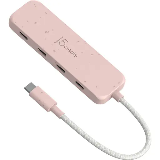 USB-хаб j5create JCH345ER-N USB-C на 4 USB-C, красный (JCH345ER-N) - фото 2