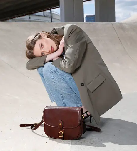 Женская кожаная сумка-седло Time Resistance 24х20х10 см sum0028557 - фото 3