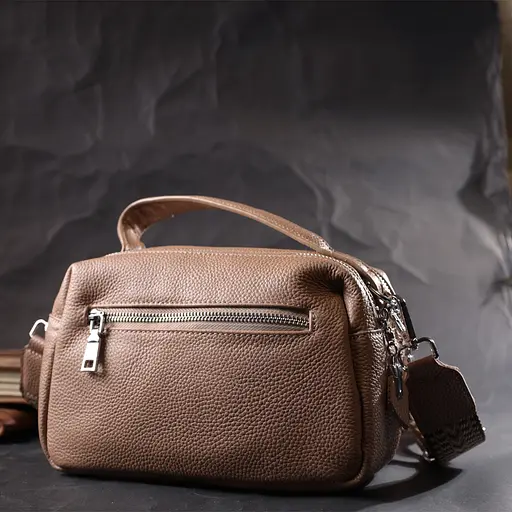 Прямоугольная сумка для женщин Vintage на два отделения из натуральной кожи 22х13х11 см sum0028995 - фото 10