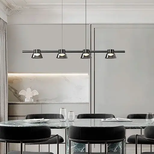 Видовжена люстра HILDFRID на 4 плафони Line.F MJ 179L-950 BK - фото 1