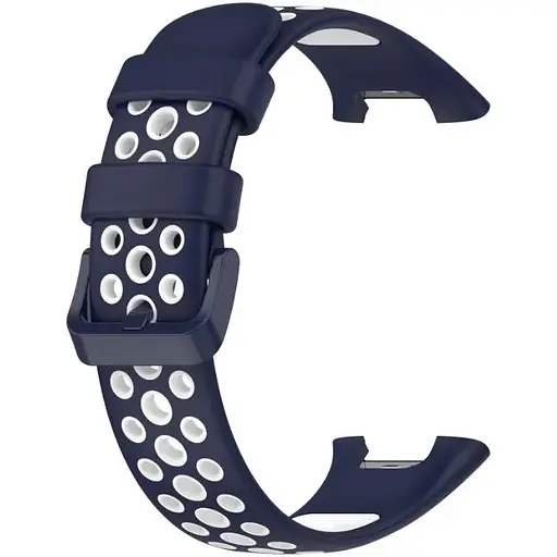 Ремешок DK Silicone Sport Band Classic Nike для Xiaomi Mi Band 7 Pro (blue / white) - фото 2