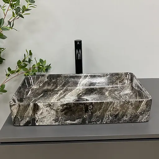 Умивальник VBI Triest anthracite marble накладний VBI-012717, Мармур - фото 3