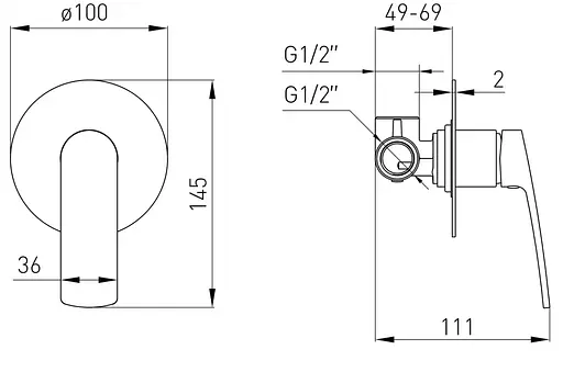 Гігієнічний душ Volle Cante de la noche SET20240413, Чорний матовий - фото 3
