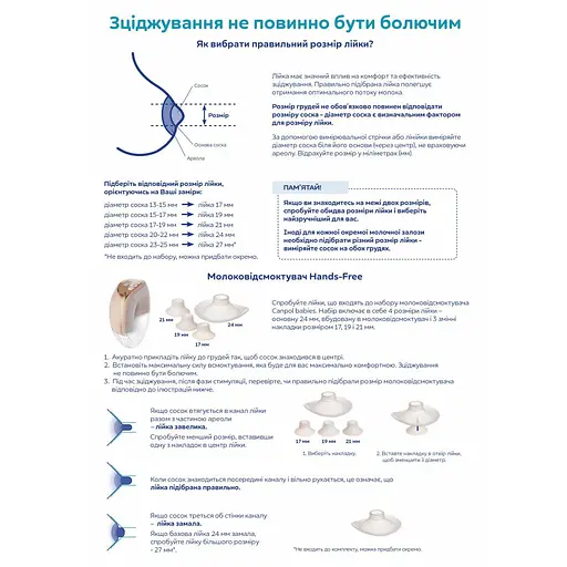 Запасные силиконовые воронки Canpol babies 24, 21 и 19 мм для молокоотсоса Hands-Free (20/108) - фото 5