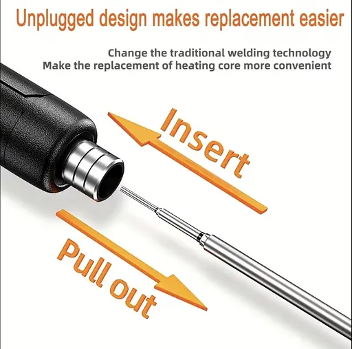 Портативний USB/бездротовий паяльний набір з регульованою температурою чорний - фото 3