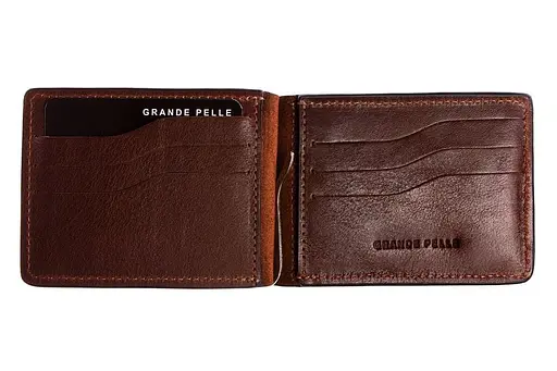 Зажим с монеткой, коньяк Grande Pelle acs0032190 - фото 3