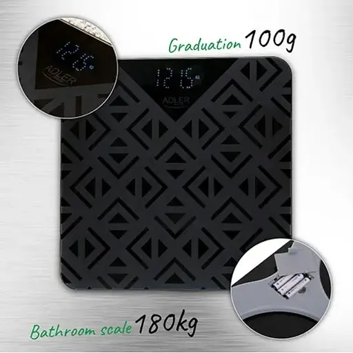 Ваги підлогові Adler AD 8170 max 180 кг з загартованого скла - фото 8