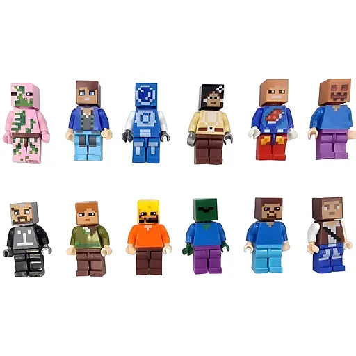 Набор фигурок Pin Ba Minecraft 12 шт.