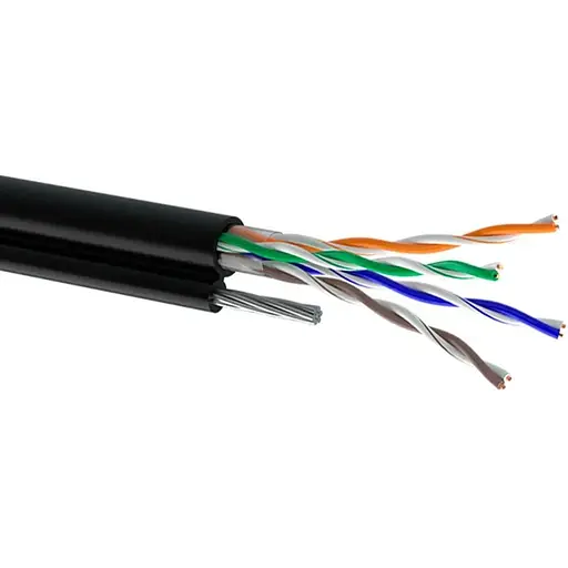 Кабель Одескабель КППт-ВП (100) 4x2x0,51 (U/UTP-cat.5E), СU, ізоляція ПЕ, з трос. 7x0,5 мм, для зовн. раб., 500 м