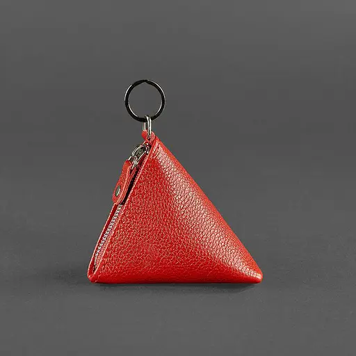 Женская кожаная монетница 2.0 Пирамида красная - фото 4