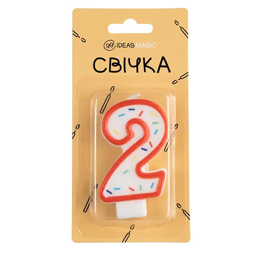 Свеча-цифра "2" 7 см