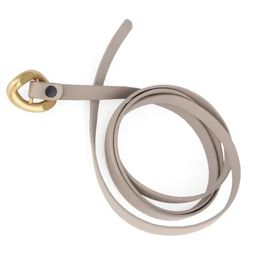 Ремінь вузький шкіряний жіночий мокко HC-1001 (120 см) до сукні - фото 4