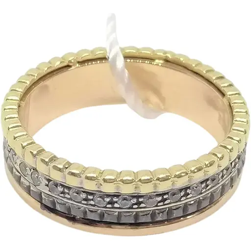 Золотое кольцо Семейные драгоценности Бушерон с фианитами. 1710496 17,5