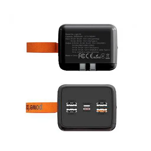 Павербанк Aspiring Black-orange 50 000 mAh / 22.5 Вт (PB-L50) - фото 3