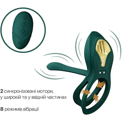 Смарт-эрекционное кольцо Zalo - Bayek Turquoise Green - фото 4