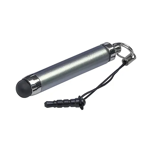 Стилус-брелок ємнісний, висувний, сріблястий - фото 1