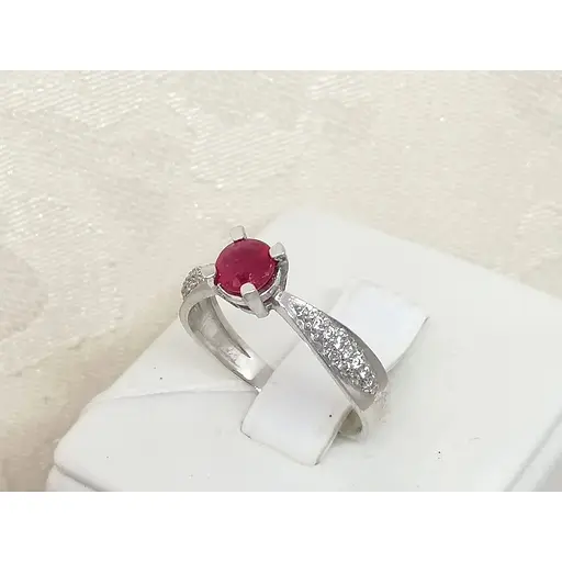 Серебряное кольцо Агни Анни с рубином. 1685/9Р-RUB 17,5 - фото 4