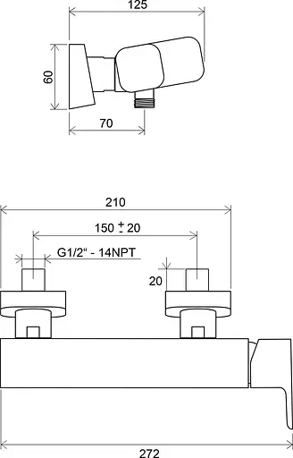 Смеситель для душа Ravak 10° TD 032.00/150 X070066 Хром - фото 2