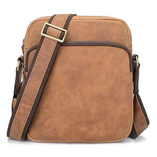 Кожаная мужская сумка через плечо John McDee 34х23х11.5 см sum0025934 - фото 1