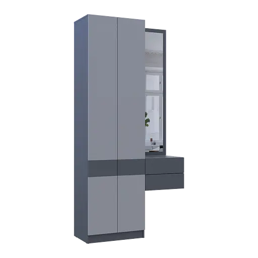 Прихожая Сола 1+2 Doros Графит / Серый ДСП / зеркало 105х40х215 (42005153) - фото 12