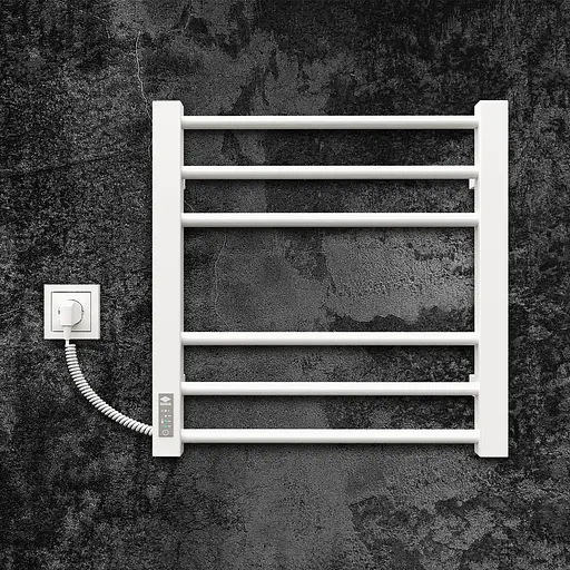 Електрична рушникосушарка Kosser Степ 500x500 EL тайм. білий ДСТ01ELW, Білий матовий, Ліве - фото 2