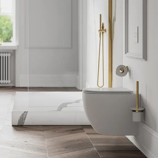 Йоржик для унітазу Omnires Darling gold DA70620GL, Золотий - фото 3