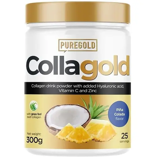 Препарат для суставов и связок Pure Gold Protein CollaGold, 300 грамм - Пина колада