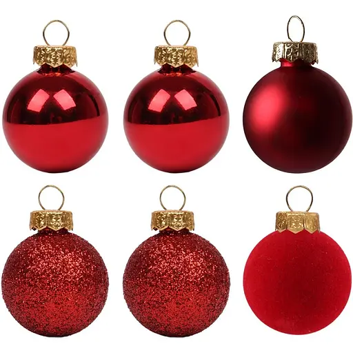 Набір новорічних куль Yes! Fun пластик 8 см 6 шт. червоний (975119)
