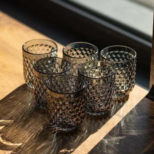 Набір склянок Geometric 6 штук по 250 мл HP-19-264 склянка прозора для напоїв Yiwu HP-19-264 - фото 2