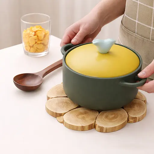 Підставка дерев'яна під гаряче двостороння з ялівцю 21х21 см Коричневий 88303 - фото 4