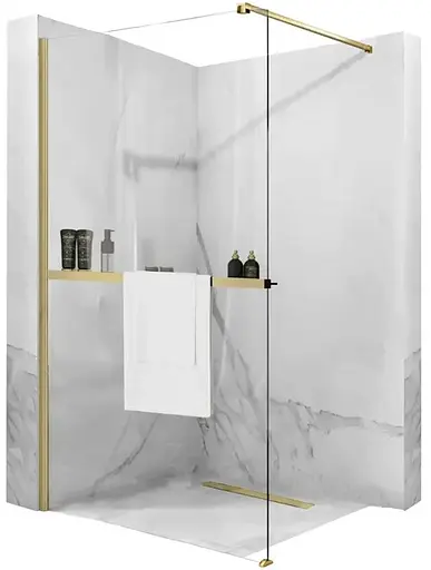 Полка Rea Evo на душевую стенку brushed gold REA-46000, Золотой - фото 2