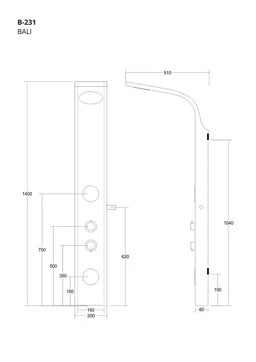 Душова панель Corsan Bali bamboo хром із термостатом B231TCH - фото 5