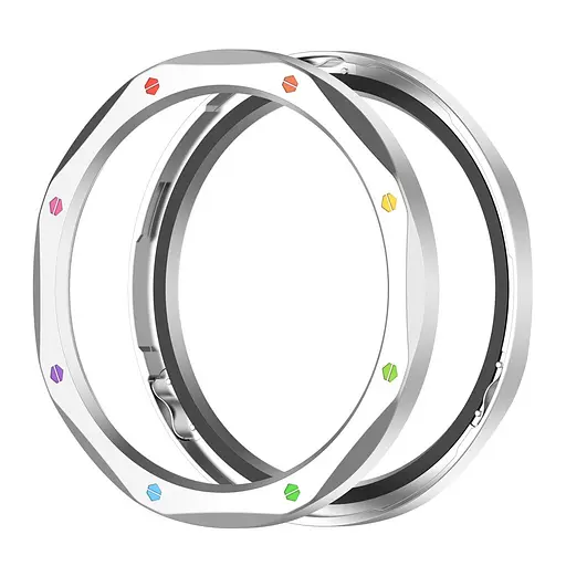 Безель металевий Sikai для смартгодинника Xiaomi Watch S3/S4 Silver-multicolor + захисне скло - фото 6