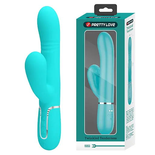 Вибратор-кролик Pretty Love Mariana 22.6 см бирюзовый - фото 11