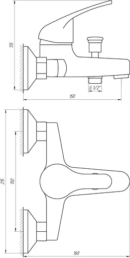Смеситель для ванны Globus Lux Solly GLSO-0102 Хром - фото 5