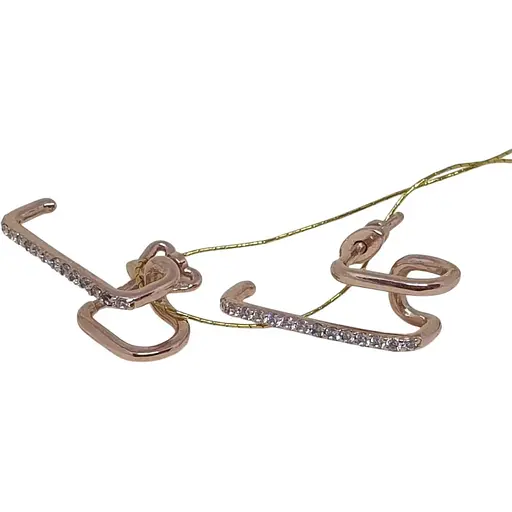 Золоті сережки Платон з фіанітами. 1С327/01Б