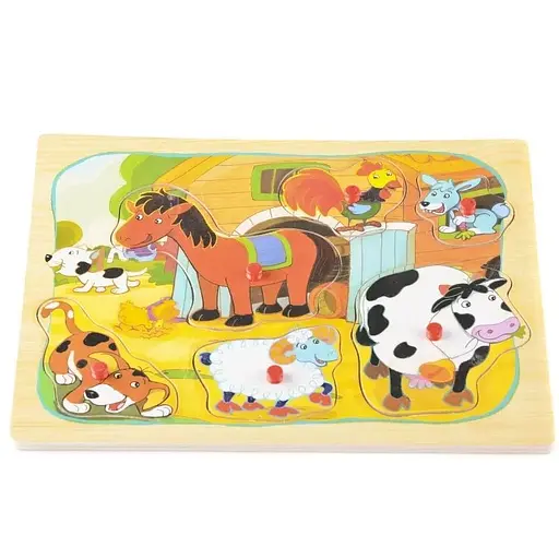 Игрушка для развития деревянный вкладыш Ферма IE115