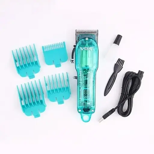 Професійна стрижкова машинка VGR Professional Clipper Transparent Green V-660 - фото 5