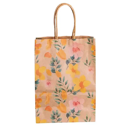 Подарунковий пакет Yiwu HP-10359-6Y крафтовий 15х8х21 см 12 шт. жовтий - фото 1