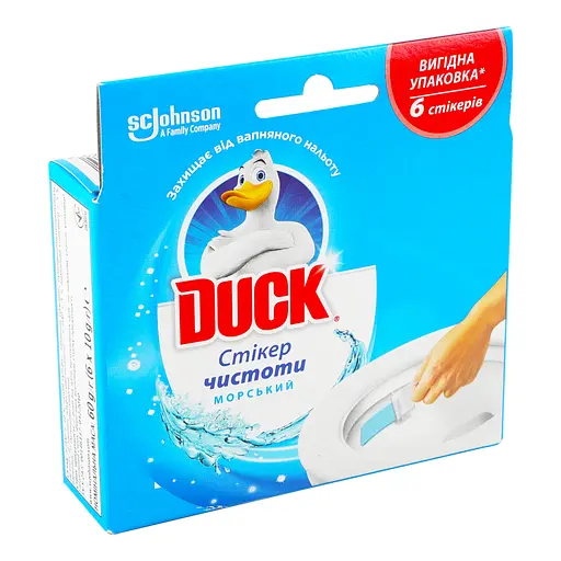 Уцінка. Стікер для очищення туалету Duck Туалетне каченя Морський 6 шт.