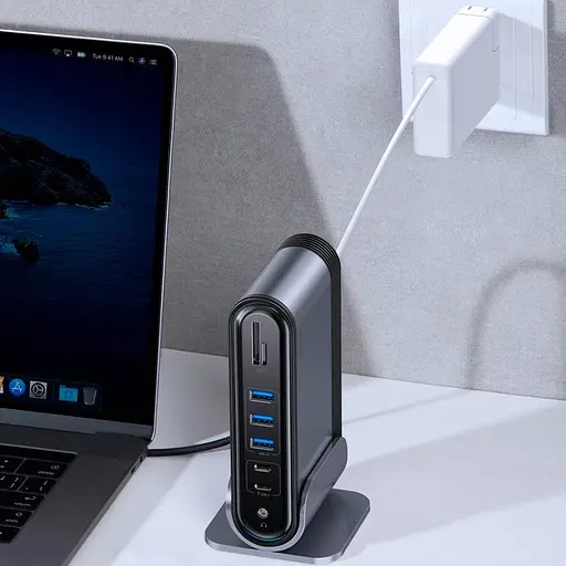 Адаптер Baseus Working Station Three-Screen Multifunctional Type-C Hub Adapter CAHub-DG0G - фото 9